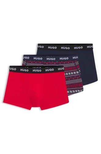 Three-pack of logo trunks in stretch cotton