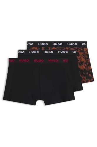 Three-pack of logo trunks in stretch cotton