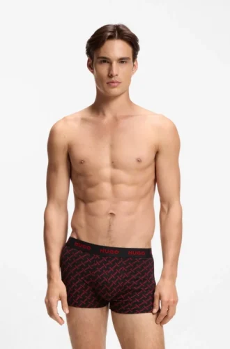 Three-pack of logo trunks in stretch cotton
