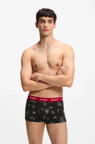 Three-pack of logo trunks in stretch cotton