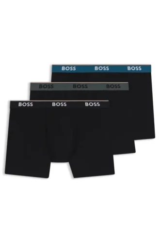 Three-pack of logo-waistband boxer briefs in stretch cotton