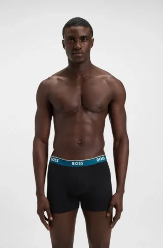 Three-pack of logo-waistband boxer briefs in stretch cotton