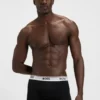 Three-pack of logo-waistband boxer briefs in stretch cotton
