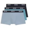 Three-pack of logo-waistband trunks in stretch cotton