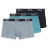 Three-pack of logo-waistband trunks in stretch cotton