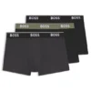 Three-pack of logo-waistband trunks in stretch cotton