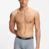 Three-pack of logo-waistband trunks in stretch cotton