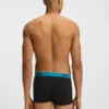 Three-pack of logo-waistband trunks in stretch cotton