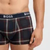 Three-pack of logo-waistband trunks in stretch cotton