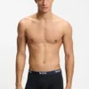 Three-pack of logo-waistband trunks in stretch cotton