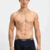 Three-pack of logo-waistband trunks in stretch cotton