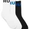 Three-pack of ribbed ankle socks with logos Three-pack of ribbed ankle socks with logos