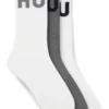 Three-pack of ribbed ankle socks with logos Three-pack of ribbed ankle socks with logos