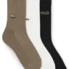 Three-pack of short-length socks with embroidered detailing