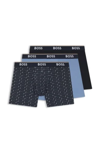 Three-pack of stretch-cotton boxer briefs with logo waistband