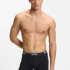 Three-pack of stretch-cotton boxer briefs with logo waistband