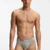 Three-pack of stretch-cotton briefs with logo waistband