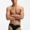 Three-pack of stretch-cotton briefs with logo waistband