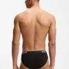 Three-pack of stretch-cotton briefs with logo waistband