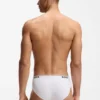 Three-pack of stretch-cotton briefs with logo waistband