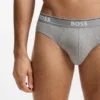 Three-pack of stretch-cotton briefs with logo waistband