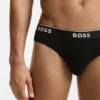 Three-pack of stretch-cotton briefs with logo waistband