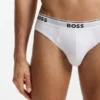 Three-pack of stretch-cotton briefs with logo waistband