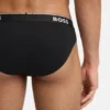 Three-pack of stretch-cotton briefs with logo waistband