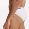 Three-pack of stretch-cotton briefs with logo waistband