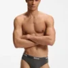 Three-pack of stretch-cotton briefs with logo waistband