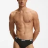 Three-pack of stretch-cotton briefs with logo waistband