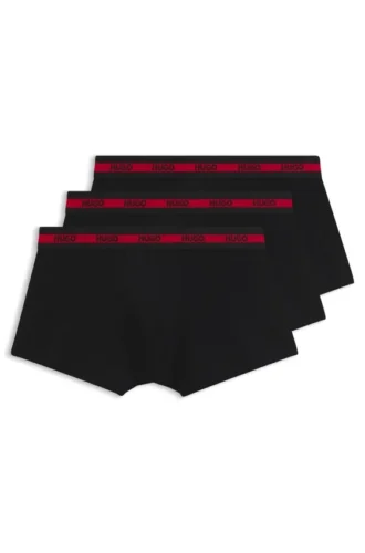 Three-pack of stretch-cotton trunks with logo waistbands
