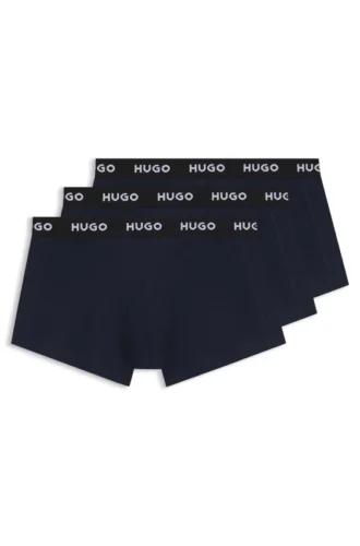Three-pack of stretch-cotton trunks with logo waistbands