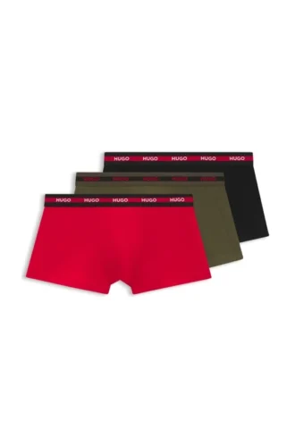 Three-pack of stretch-cotton trunks with logo waistbands