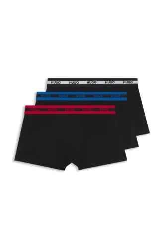 Three-pack of stretch-cotton trunks with logo waistbands