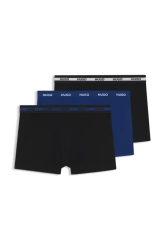 Three-pack of stretch-cotton trunks with logo waistbands