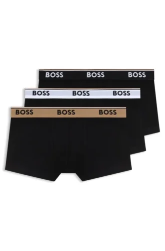 Three-pack of stretch-cotton trunks with logo waistbands