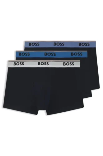Three-pack of stretch-cotton trunks with logo waistbands