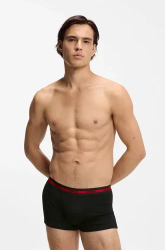 Three-pack of stretch-cotton trunks with logo waistbands