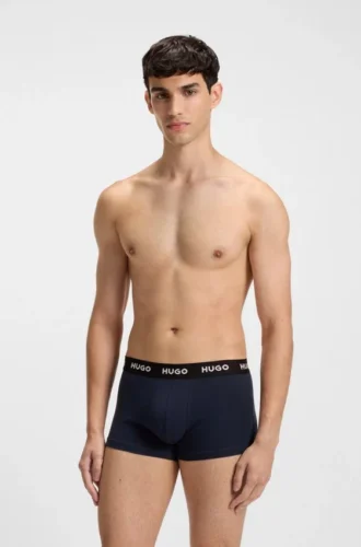 Three-pack of stretch-cotton trunks with logo waistbands