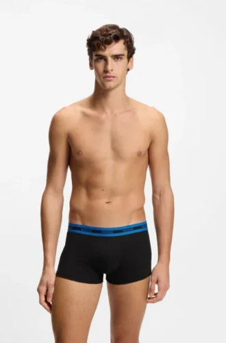 Three-pack of stretch-cotton trunks with logo waistbands