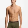 Three-pack of stretch-cotton trunks with logo waistbands