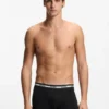 Three-pack of stretch-cotton trunks with logo waistbands