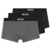 Three-pack of stretch-cotton trunks with logos