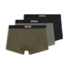Three-pack of stretch-cotton trunks with logos