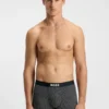 Three-pack of stretch-cotton trunks with logos