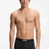 Three-pack of stretch-cotton trunks with logos