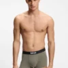 Three-pack of stretch-cotton trunks with logos
