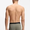 Three-pack of stretch-cotton trunks with logos