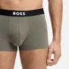 Three-pack of stretch-cotton trunks with logos